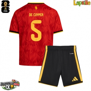 Belgia Maxim De Cuyper #5 Kotipaita Lapsille MM-kisat 2026 Lyhythihainen (+ shortsit)